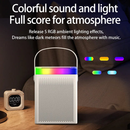Mini Home Karaoke Machine - Portable Bluetooth 5.3 PA Speaker System with 1-2 Wireless Microphones, Ideal for Family Singing and Kids