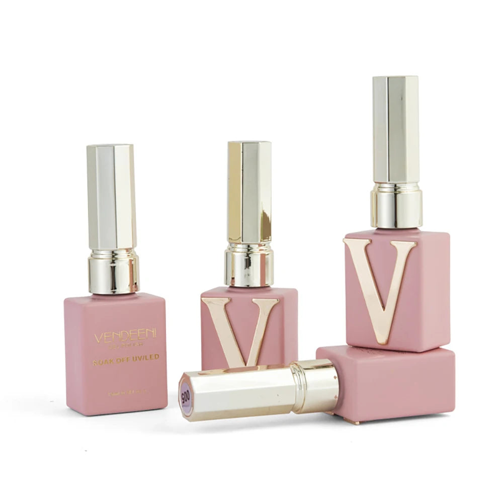 Vendeeni 6-Color Magnetic Cat Eye Gel Nail Polish Set – Pink UV LED Soak-Off Gel with Crystal Effect & Display