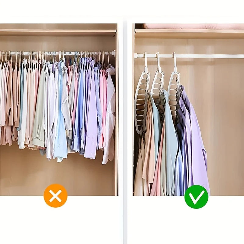 Folding Multi-Hole Clothes Hanger – Non-Slip Space-Saving Rack Organizer for Jeans, Trousers & Scarves