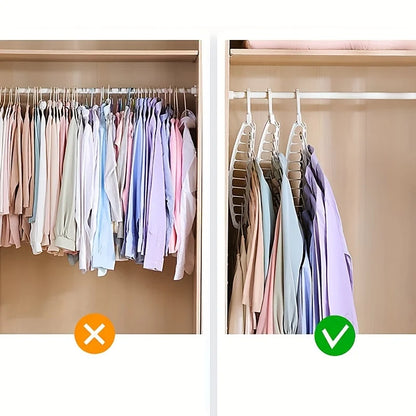 Folding Multi-Hole Clothes Hanger – Non-Slip Space-Saving Rack Organizer for Jeans, Trousers & Scarves