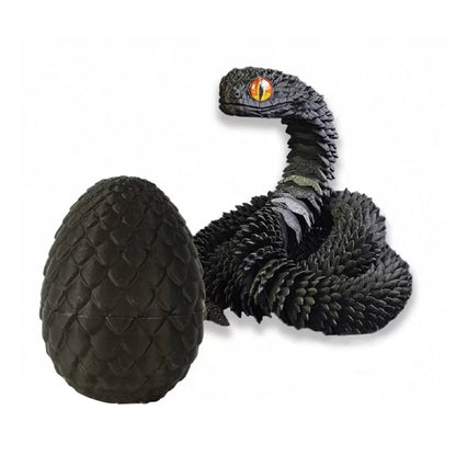 3D Printed Snake Egg Mold – Creative Decompression Rotatable Articulated Snake Desktop Ornament & Realistic Animal Toy for Kids