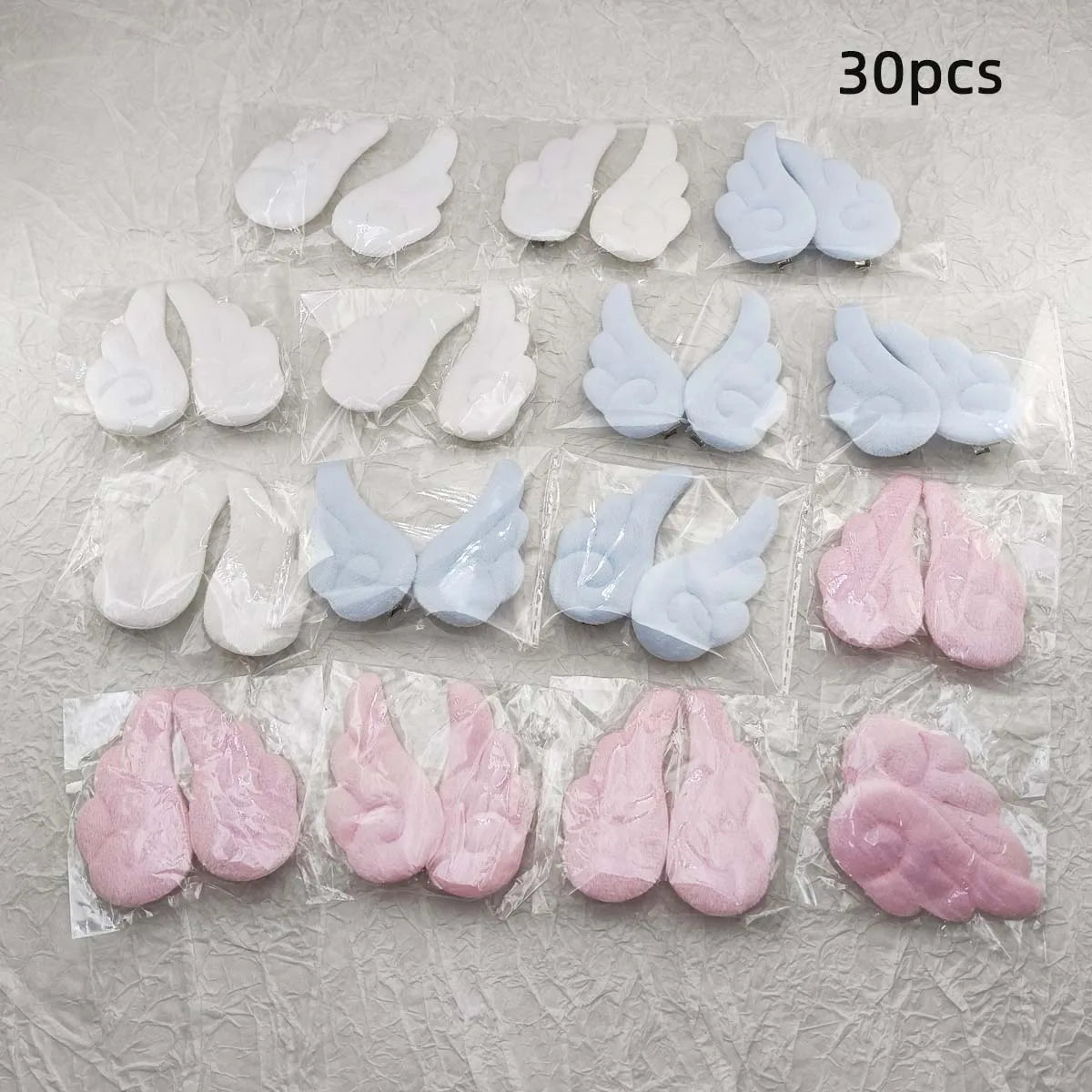 Angel Wing Plush Hair Clips - Cute 5cm Hairpin Barrettes for Girls Sweet Style Headwear & Accessories