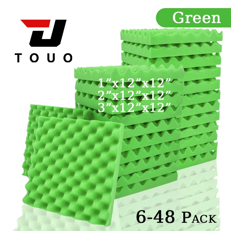 High-Density Acoustic Foam Panels – Egg Crate Soundproof Wall & Ceiling Noise Absorption Tiles (6-48 Pack)