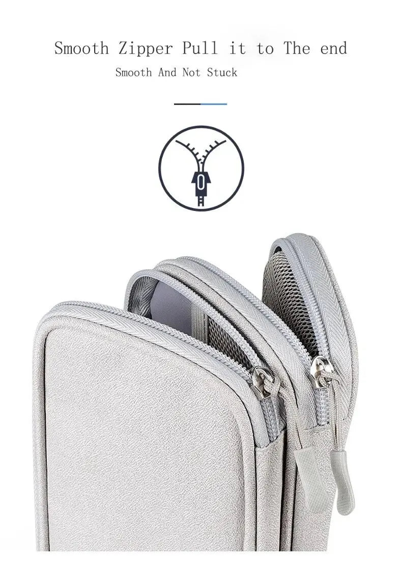 Waterproof Travel Cable Organizer Bag – Portable Double-Layer Storage Pouch for Cables & Chargers