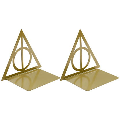 Triangle Metal Bookend – Heavy-Duty Iron Bookend for Desktop Organization, Home & Office Use
