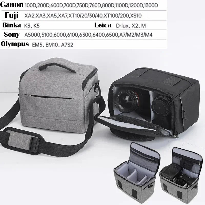 DSLR Camera Shoulder Bag – Portable Nylon Handbag & Crossbody Case for Sony, Nikon, Canon, Panasonic Equipment