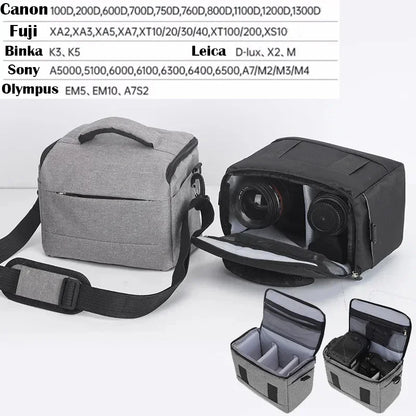 DSLR Camera Shoulder Bag – Portable Nylon Handbag & Crossbody Case for Sony, Nikon, Canon, Panasonic Equipment