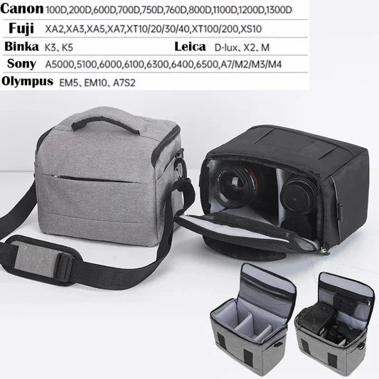 DSLR Camera Shoulder Bag – Portable Nylon Handbag & Crossbody Case for Sony, Nikon, Canon, Panasonic Equipment