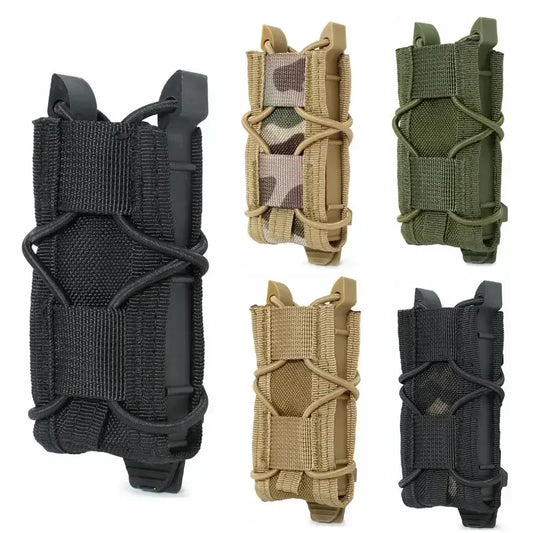 Tactical Molle Magazine Pouch - 9MM Pistol Mag & Flashlight Holder