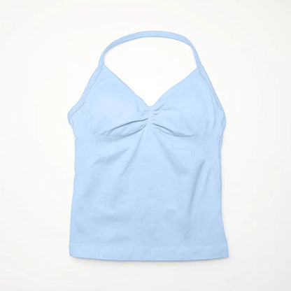 Women’s Longline Strappy Sports Yoga Vest Open Back Gym Tank Top Halter Running Fitness Bra Workout Top NCLAGEN Impact Style