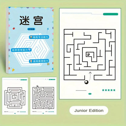 Maze Training Book – Puzzle Game to Improve Concentration, Thinking & Attention, Fun Educational Gift