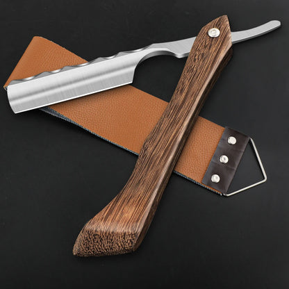 Professional Barbershop Men’s Shaver – Straight Edge Barber Razor Knife for Beard Shaving with Wiping Cloth