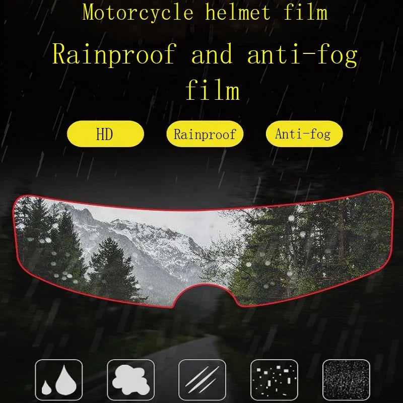 Universal Motorcycle Helmet Anti-Fog & Rainproof Film – Clear, Durable Nano Coating Sticker