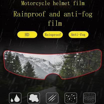 Universal Motorcycle Helmet Anti-Fog & Rainproof Film – Clear, Durable Nano Coating Sticker
