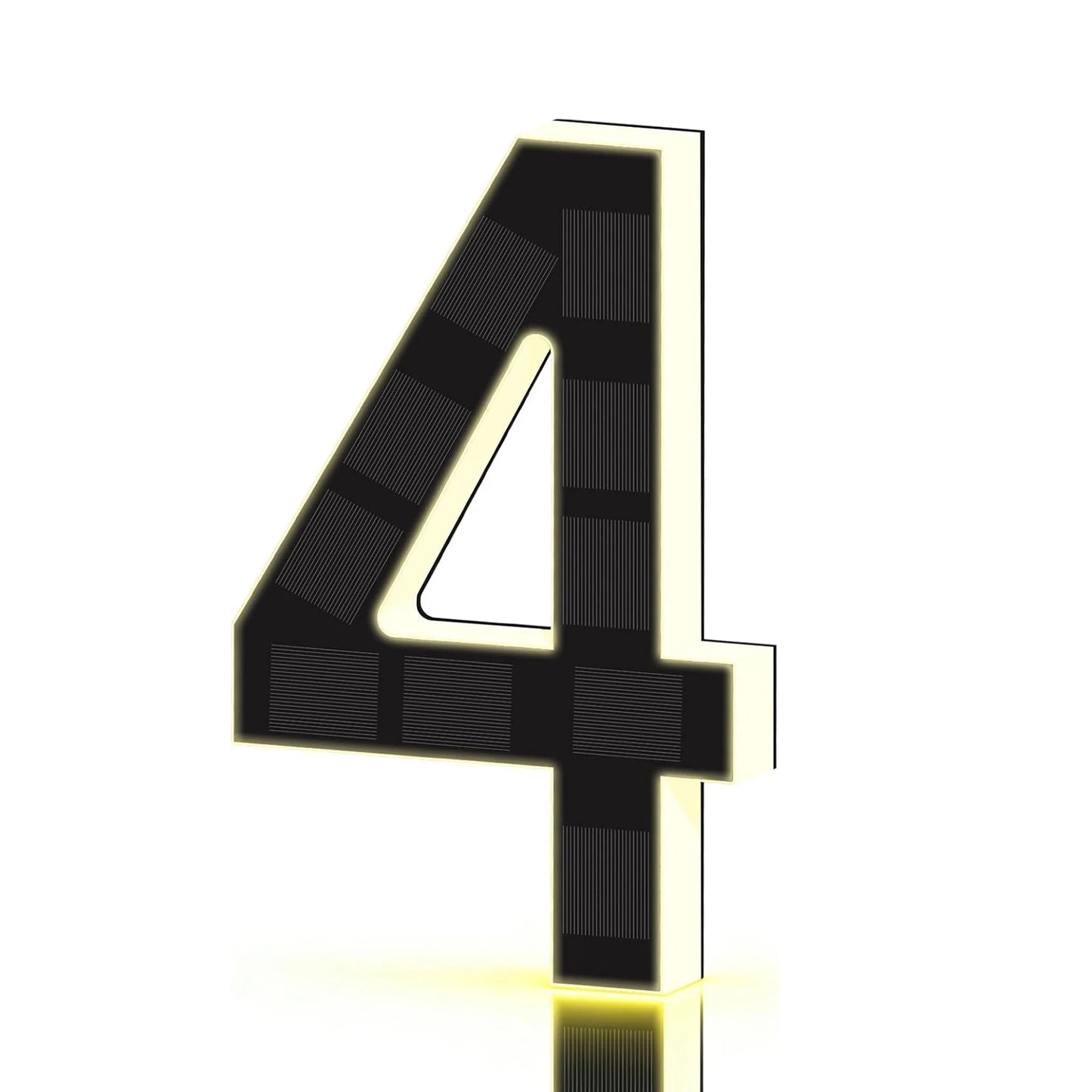 LED Solar House Numbers - IP65 Waterproof Personalized Illuminated Outdoor Address Sign for Home, Hotel & Bar 23/17/12CM