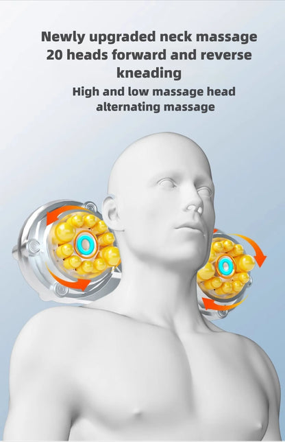 Electric Full Body Massage Mattress with Heating, Kneading & Vibration – Neck and Back Relaxation Pillow with Hand Control and Lumbar Airbag