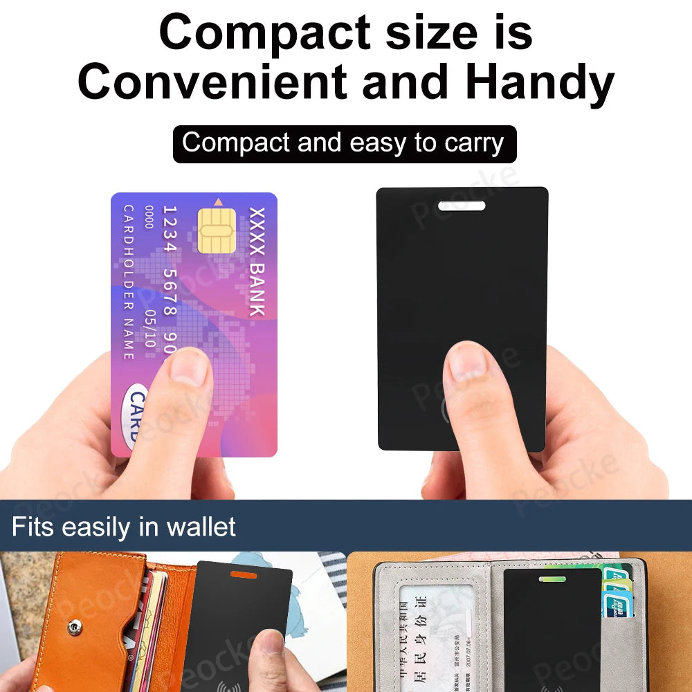 Wallet Anti-Loss Card – GPS Smart Tag with iPhone Find My Bluetooth, Ultra-Thin Wireless Charging, IP67 Waterproof