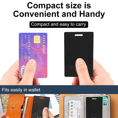 Wallet Anti-Loss Card – GPS Smart Tag with iPhone Find My Bluetooth, Ultra-Thin Wireless Charging, IP67 Waterproof