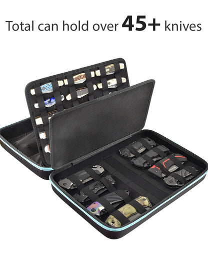 Knife Display Case – Storage Box for 45+ Pocket Knives, Butterfly & Folding Knife Organizer