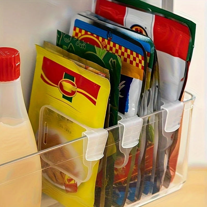 8pcs Refrigerator & Cabinet Door Divider – Kitchen Bedroom Storage Sorting Box Partition Clips