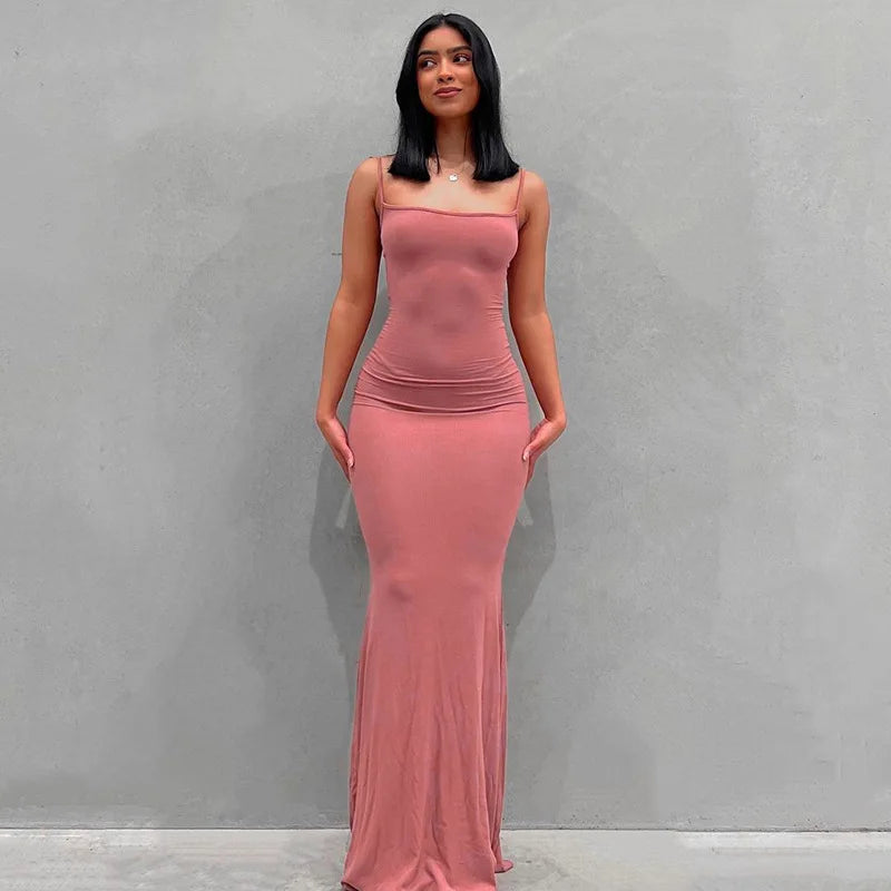 2025 Women's Summer Dress - Solid Color Slim Fit Camisole Skirt Sexy Fashion Style