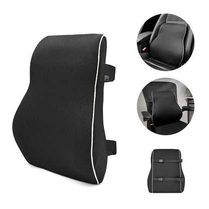 Non-Slip Memory Foam Lumbar Support Pillow – Back Pain Relief Cushion for Car, Office & Home Seat Comfort Waist Support Pillow