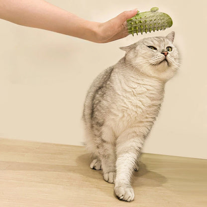 Pet Cat Hair Removal Massage Comb - Scratching Rubbing Brush, Kitten Grooming Self-Cleaning Wall Corner Cat Scratcher Combs