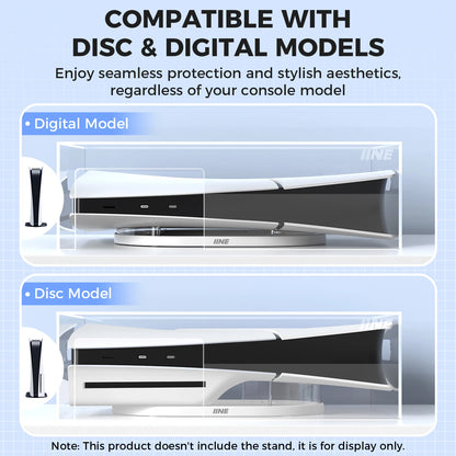 IINE Acrylic Dust Cover for PS5 Slim – Durable PC Dustproof Protective Case Compatible with Disc & Digital Console Models