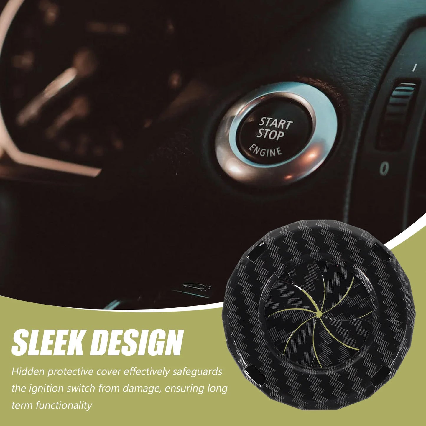 Universal Engine Start Button Cover – Rotary Ignition Switch Protection Guard for Car & Motorcycle Push-to-Start Button Safety Accessory