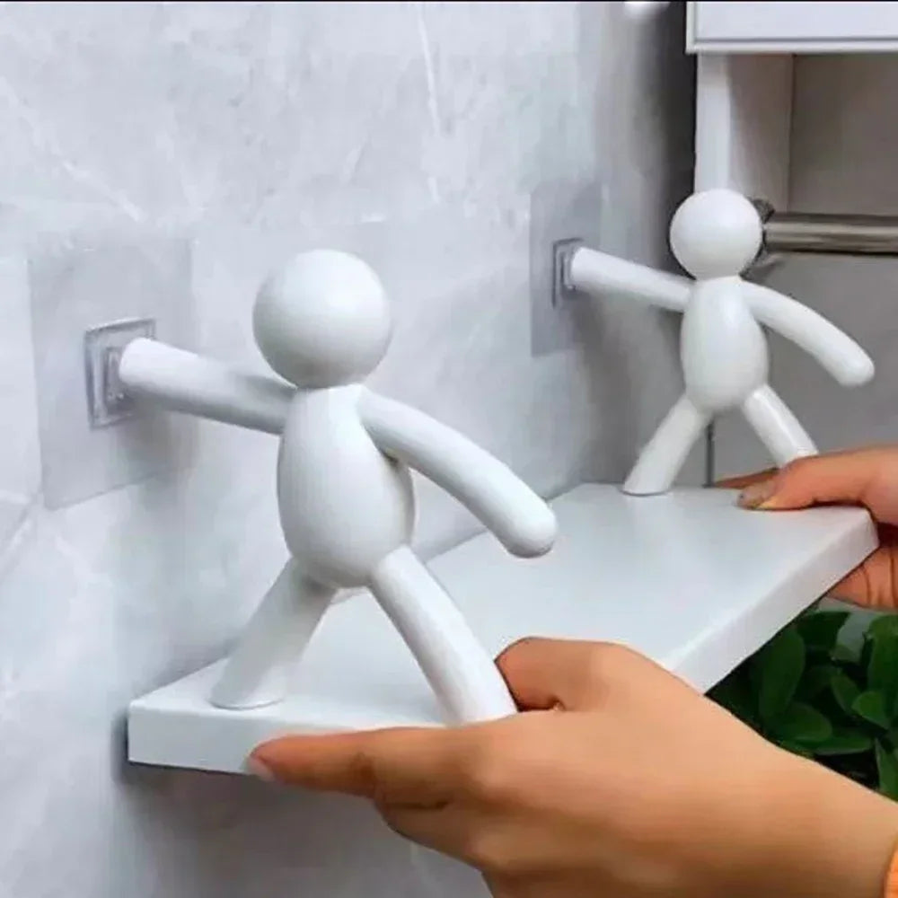 Self-Adhesive Bathroom Shampoo Storage Racks - Plastic Shelf Support Holder for Storage Organization