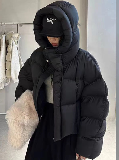 Trendy Women’s Winter Cotton Jacket – Loose Fit Fashion with Design Sense & Stylish Hat