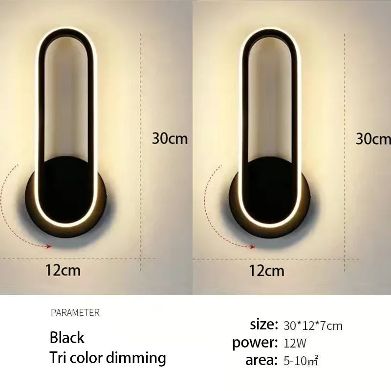 Modern Rotatable LED Wall Light - Indoor Wall Sconce for Bedroom, Stairway, Living Room and Dining Room