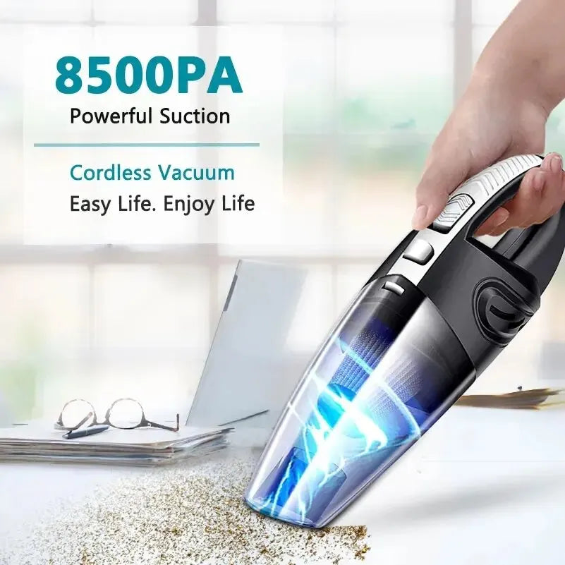 Wireless Handheld Vacuum Cleaner – Powerful Cyclone Suction, Rechargeable Quick-Charge for Car, Home & Pet Hair
