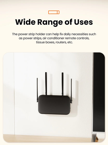 Toocki Punch-Free Wall-Mounted Power Strip Holder – Socket Fixer & Home Power Organizer for Kitchen & Office