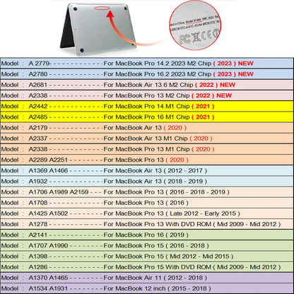 EGYAL Hard Shell Case for MacBook Air 15 M2 & 13.6" 2022, MacBook Pro 13 M1/Pro 14/16, M1 Air 13 A2337