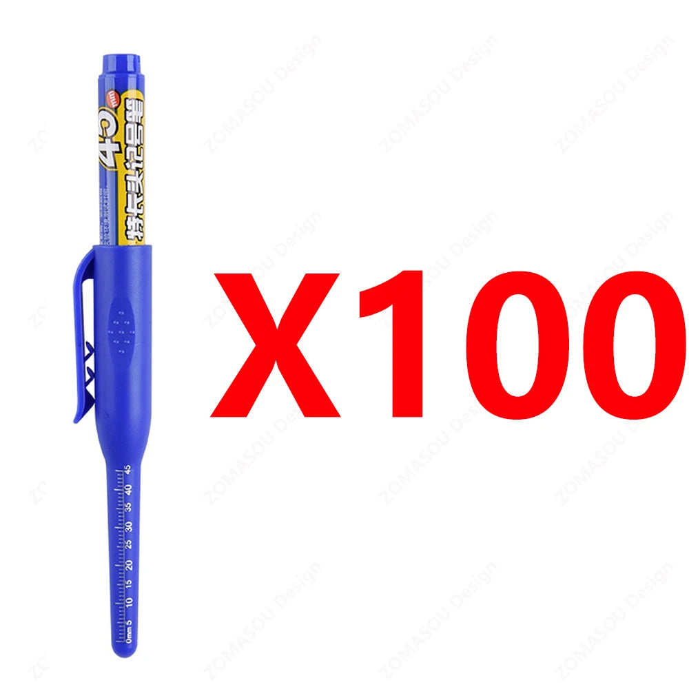Carpenter Marker Pens — 45mm Long Nib Head, Hole Marker for Woodworking, 100-1PCS White/Black/Blue/Red Hand Tools