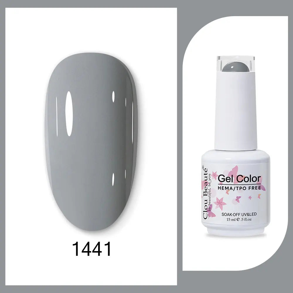 Clou Beaute 15ml Gel Nail Polish Set – Red Black White Green Neon UV Soak-Off Semi-Permanent Nail Varnish Base & Velvet Top Coat