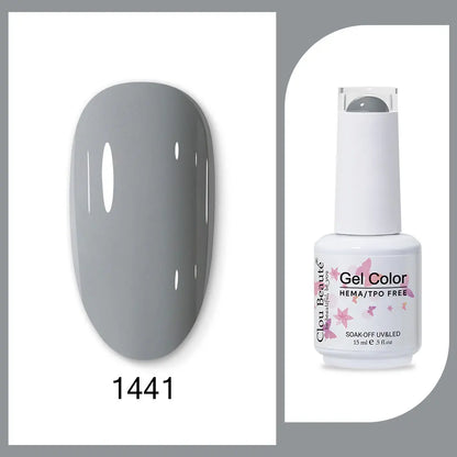 Clou Beaute 15ml Gel Nail Polish Set – Red Black White Green Neon UV Soak-Off Semi-Permanent Nail Varnish Base & Velvet Top Coat