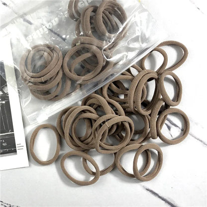 20/50PCS Hair Bands for Women & Girls - 4cm Elastic Rubber Ties, Simple Ponytail Holders & Hair Accessories