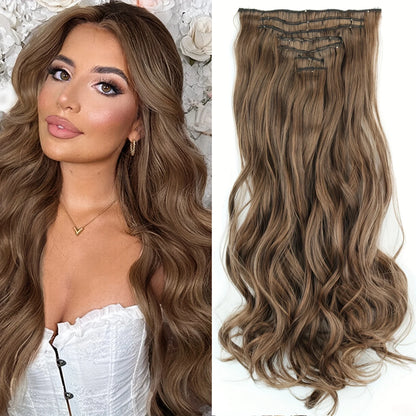 Women’s 7Pcs Hair Extensions with 16 Clips – Natural Black Straight Ombre Hairpiece