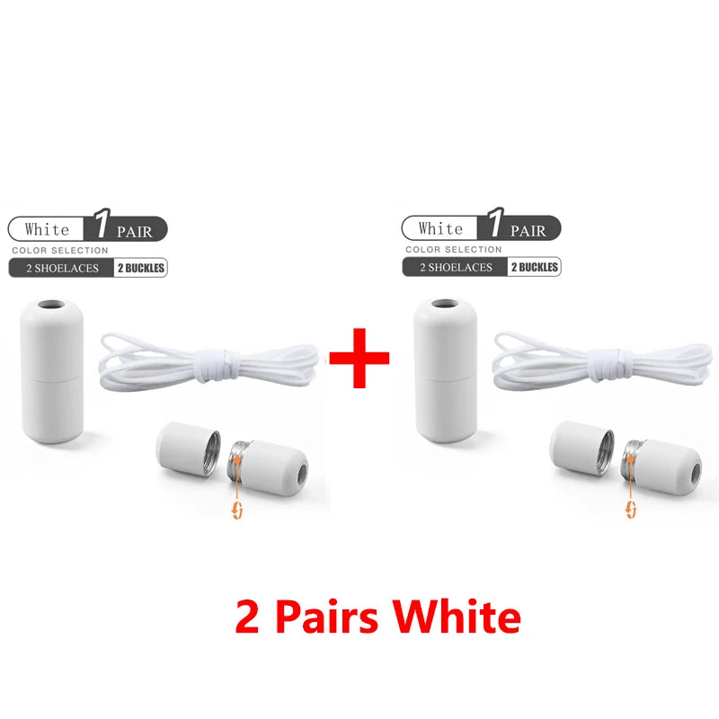 Elastic No Tie Shoelaces - Quick Lock Metal Laces for Kids & Adults Sneakers, Lazy Shoe Strings