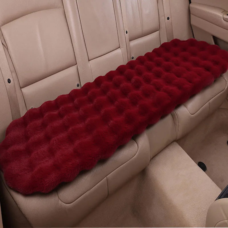 Winter Plush Car Seat Covers – Ultra-Soft Rabbit Fur Cushion Pads for Warmth, Universal Fit Auto Chair Protectors