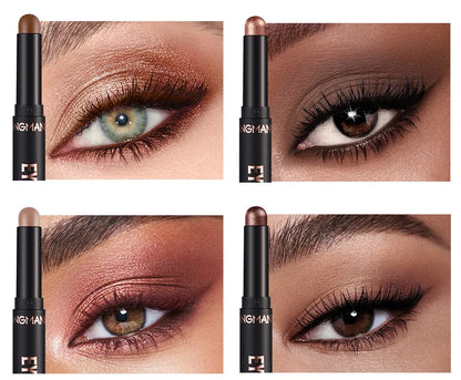 LANGMANNI 16-Color Pearl Waterproof Eyeshadow Stick – Long-Lasting Color & Face Highlight