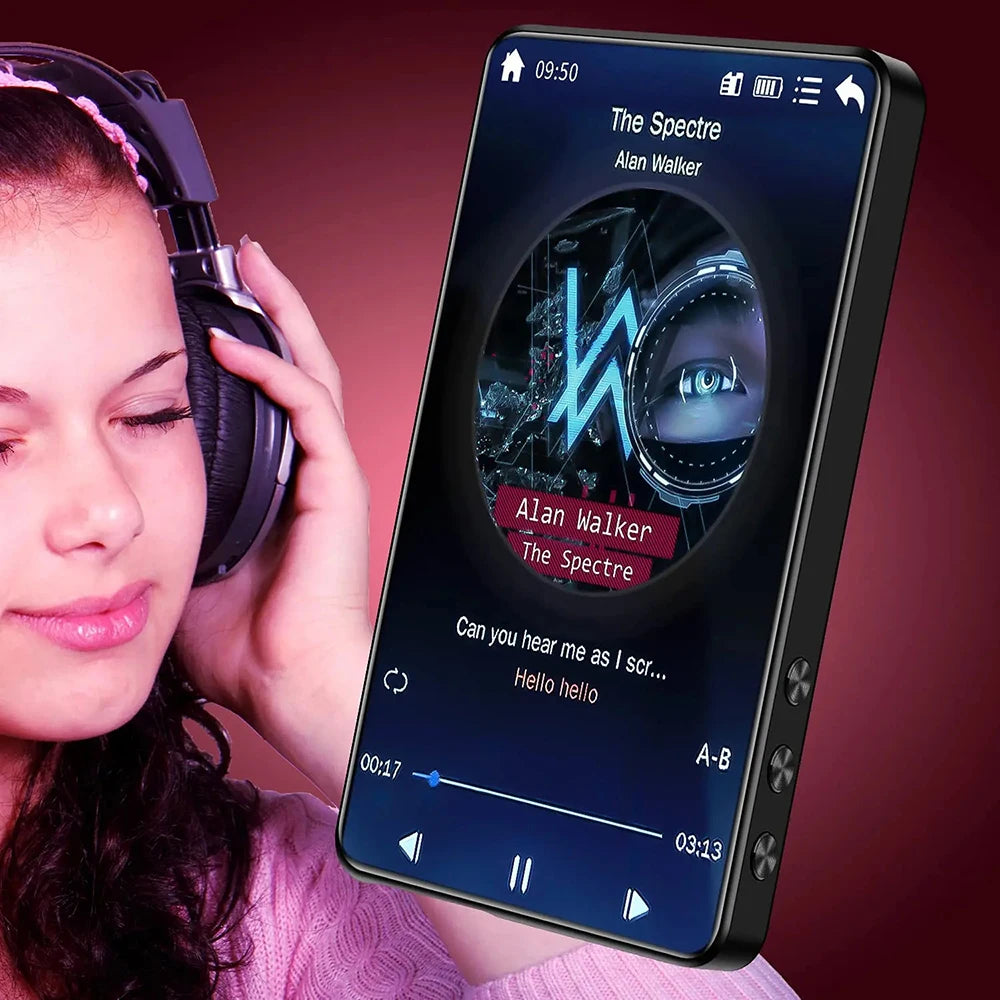 HD MP3 MP4 Player – Full Touch Screen, Bluetooth 5.2, 16GB, Built-in Speaker, Music Player, FM Radio, Recording & Ebook