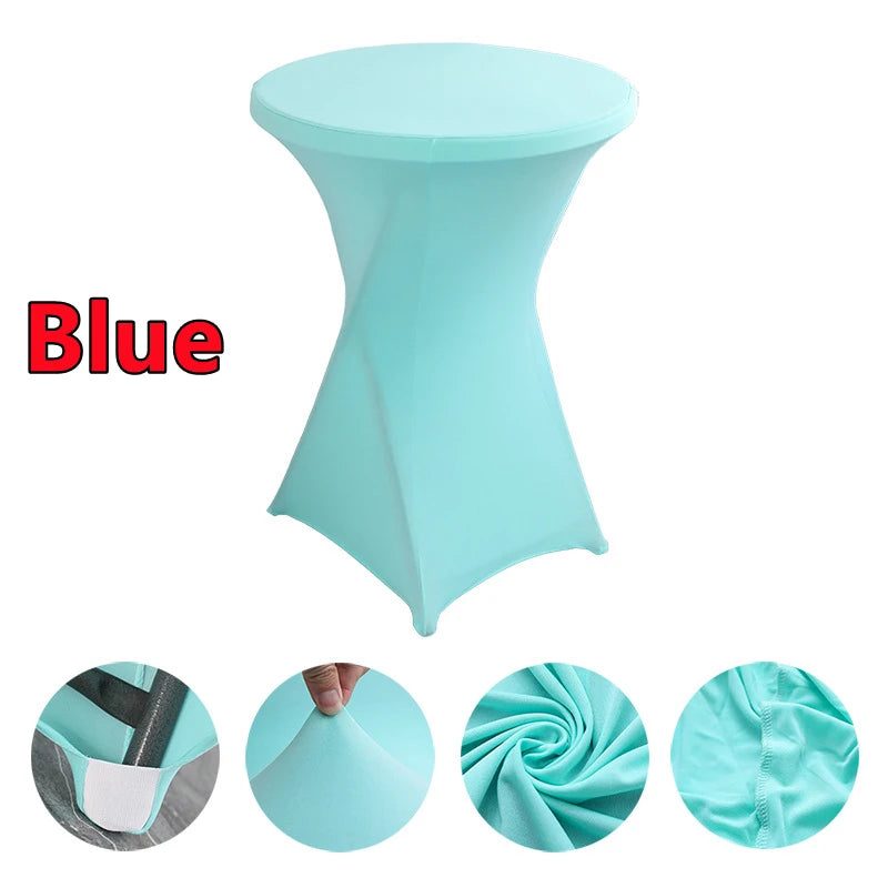 Spandex Round Tablecloth - Stretch Elastic Cocktail Table Cover for Wedding, Party, Hotel & Event Decor