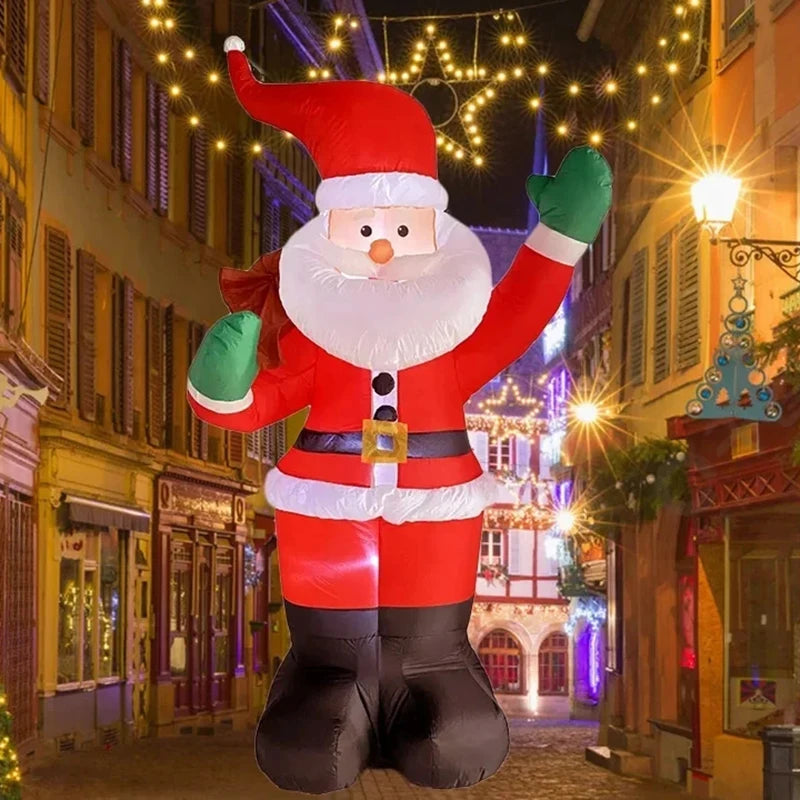 1.8M Inflatable Santa Claus Backpack Toy – Christmas Decoration with LED Light for Indoor & Outdoor Holiday Decor and Gifts