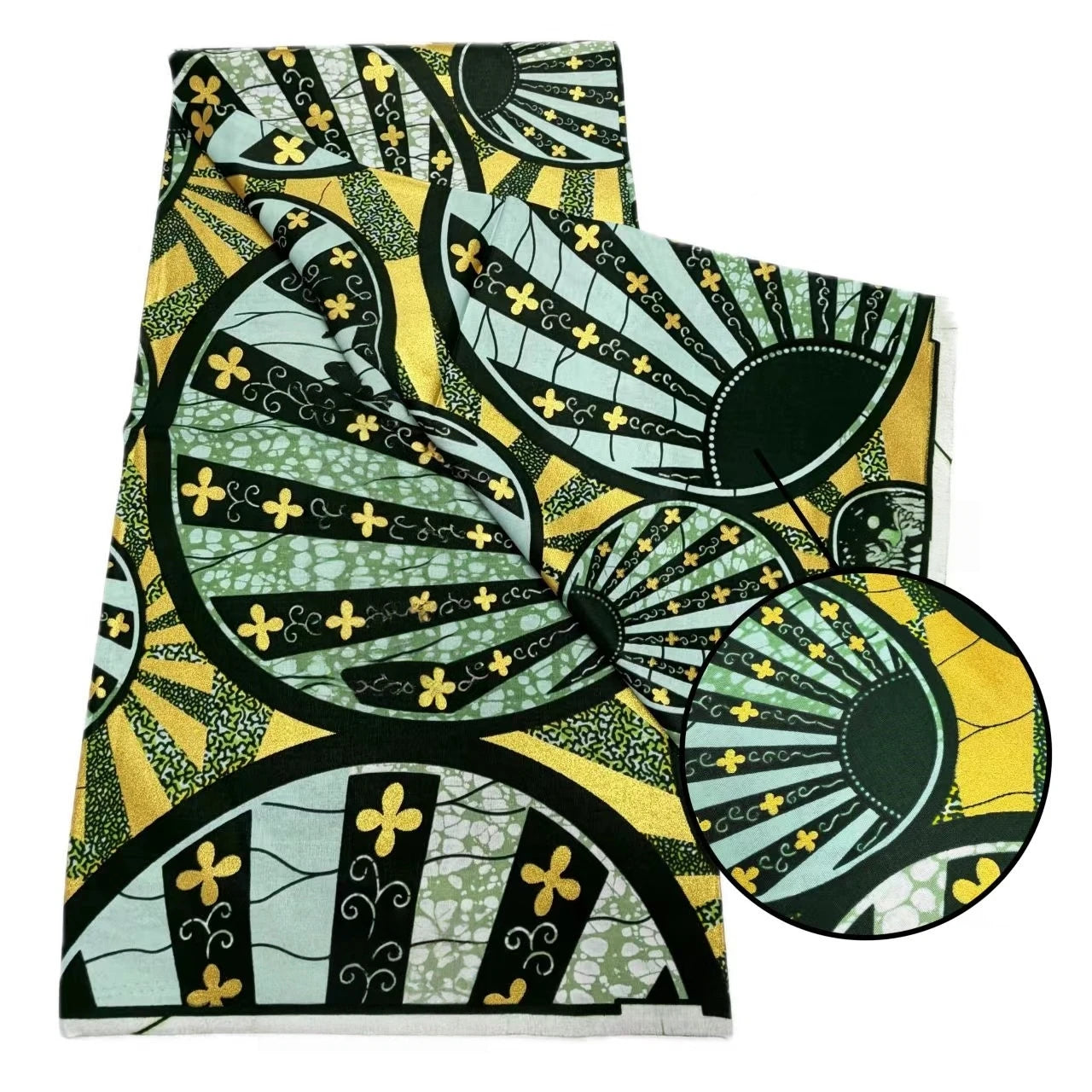 Original African Wax Print Fabric - 6 Yards 100% Cotton Nigerian Ankara Sewing Material for Women’s Dresses