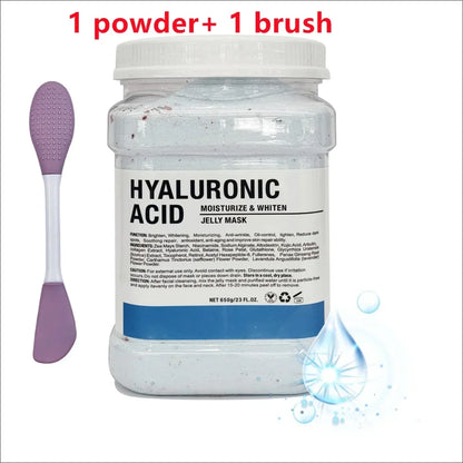 650g Chamomile & Hyaluronic Acid Facial Mask Powder – Moisturizing Rose Jelly Skin Care Mask with Silicone Brush for Elasticity Boost