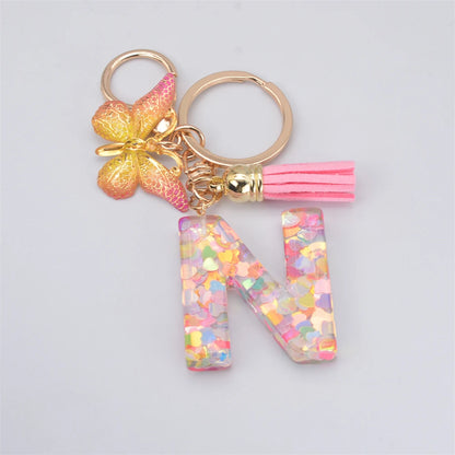 A-Z Letter Metal Keychain - Personalized Initial Car Key Ring & Name Gift