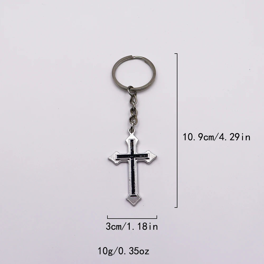 Classic Cross Keychain - Fashion Car Key Ring Pendant & Bag Jewelry Accessory